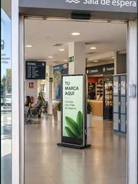 Mupi digital en la estación de Santa Pola