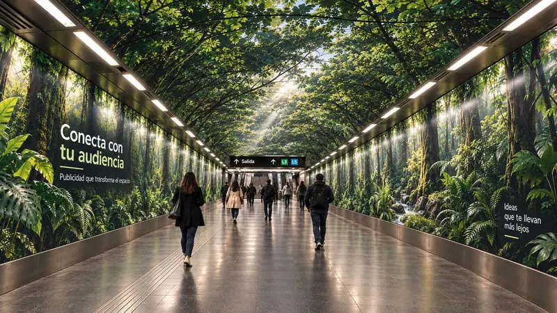 Túnel tematizado con vegetación como acción de marketing espectacular