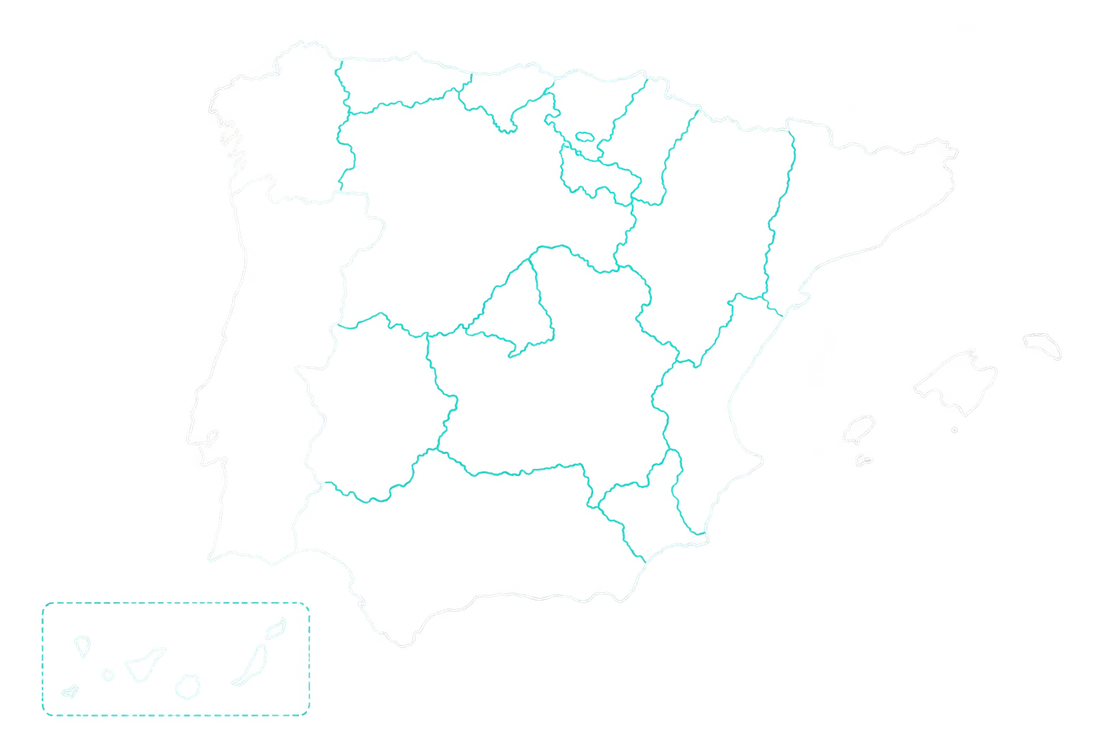 Mapa de España con las principales ciudades de la red DLS
